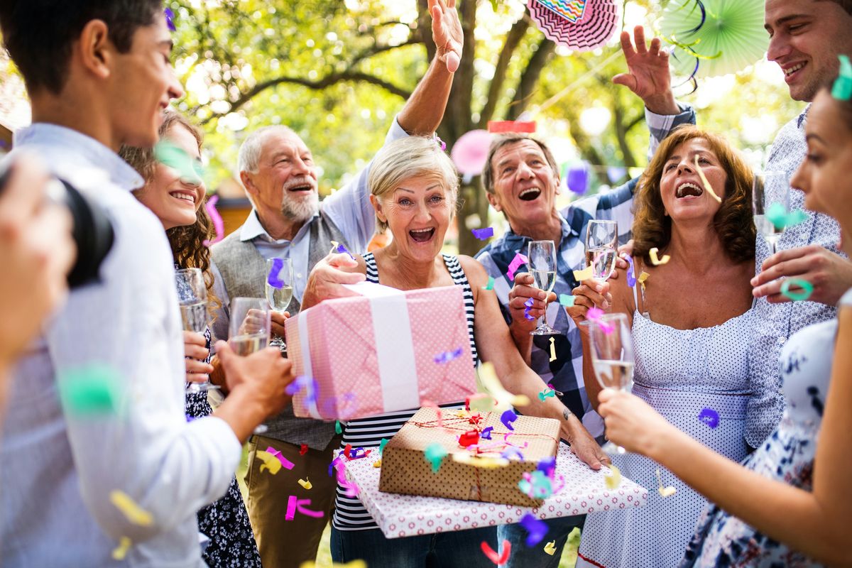 Elderly celebrating birthdays
